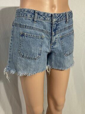 Vintage Old Navy Size 8 Raw Edge Snap Shorts Women